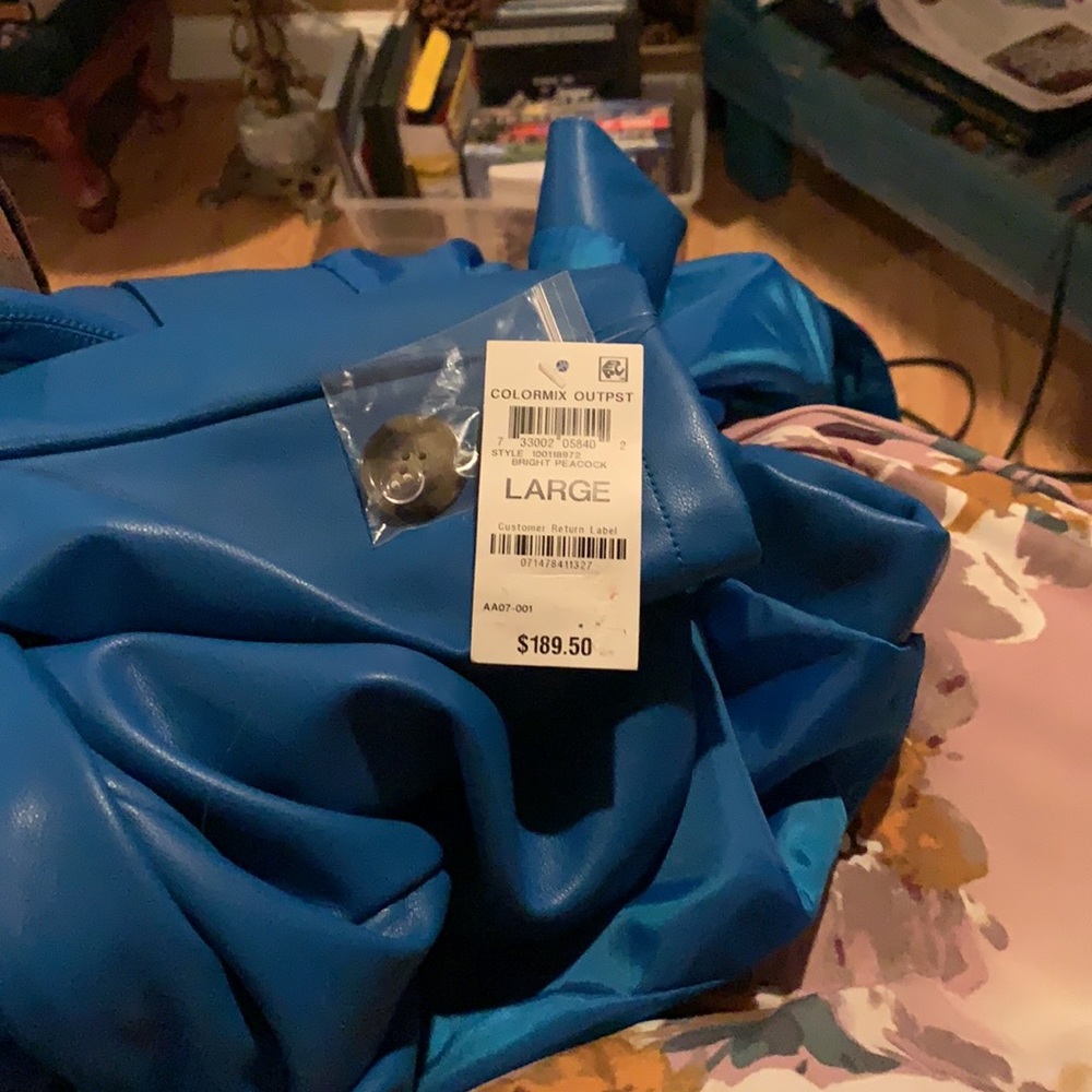 INC International Concepts Blue Trench Coat - Picture 12 of 13